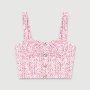 Maje Tweed Crop Top